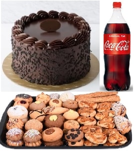Doğum Günü Paketi Klasik Çikolatalı Pasta Kuru Pasta ve Kola